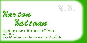 marton waltman business card